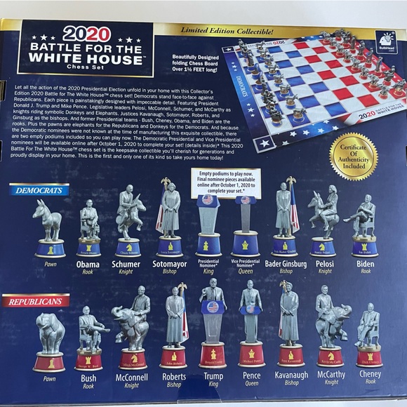 NEW! 2020 Battle for White House chess set. Never opened. Democrat v Republicans - Picture 6 of 11
